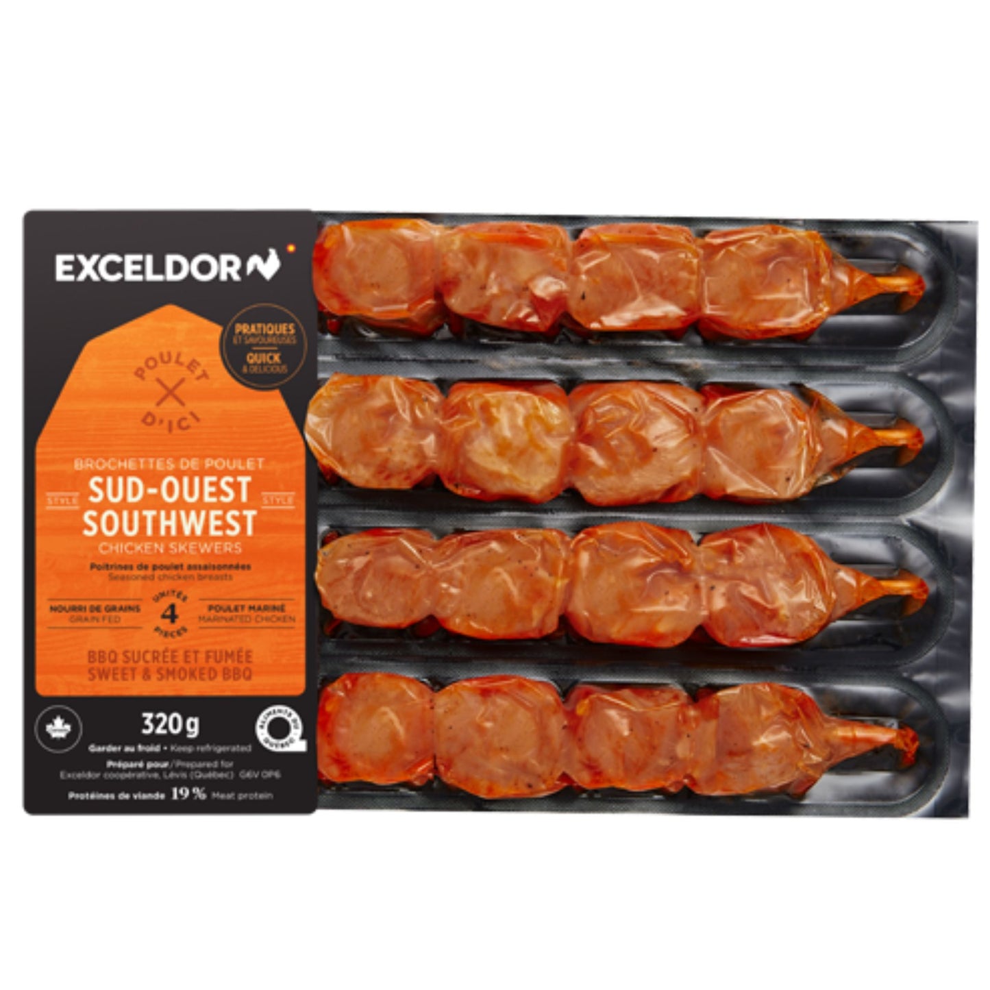 Brochettes de poulet style Sud-Ouest – BBQ - Classe B