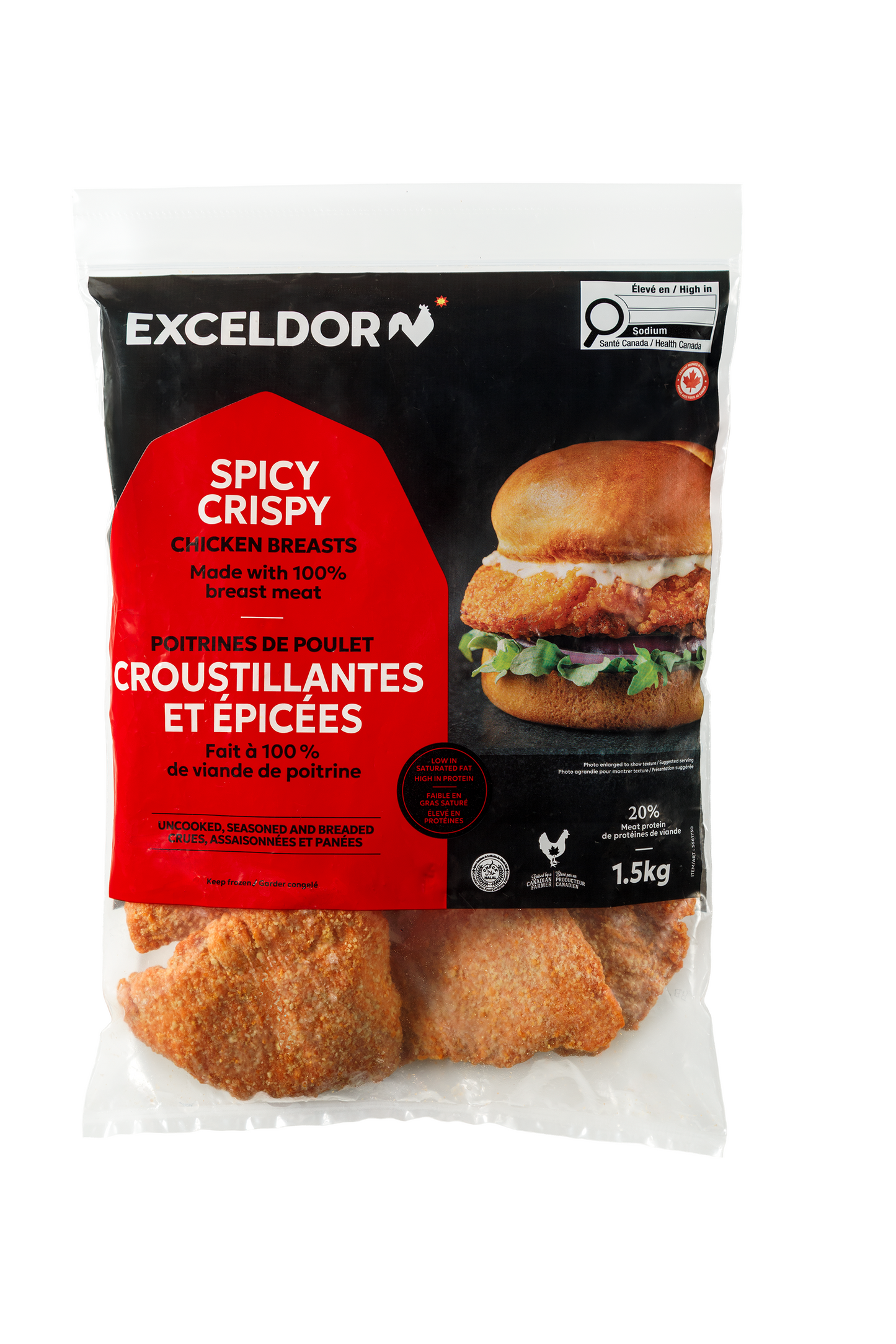 Breaded spicy seasoned chicken breasts – FROZEN